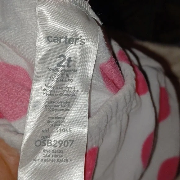 Carter's 2T Pink Polka Dot Pants - Picture 3 of 4